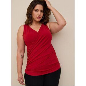 Torrid Studio Knit Surplice Ruched Wrap Tank